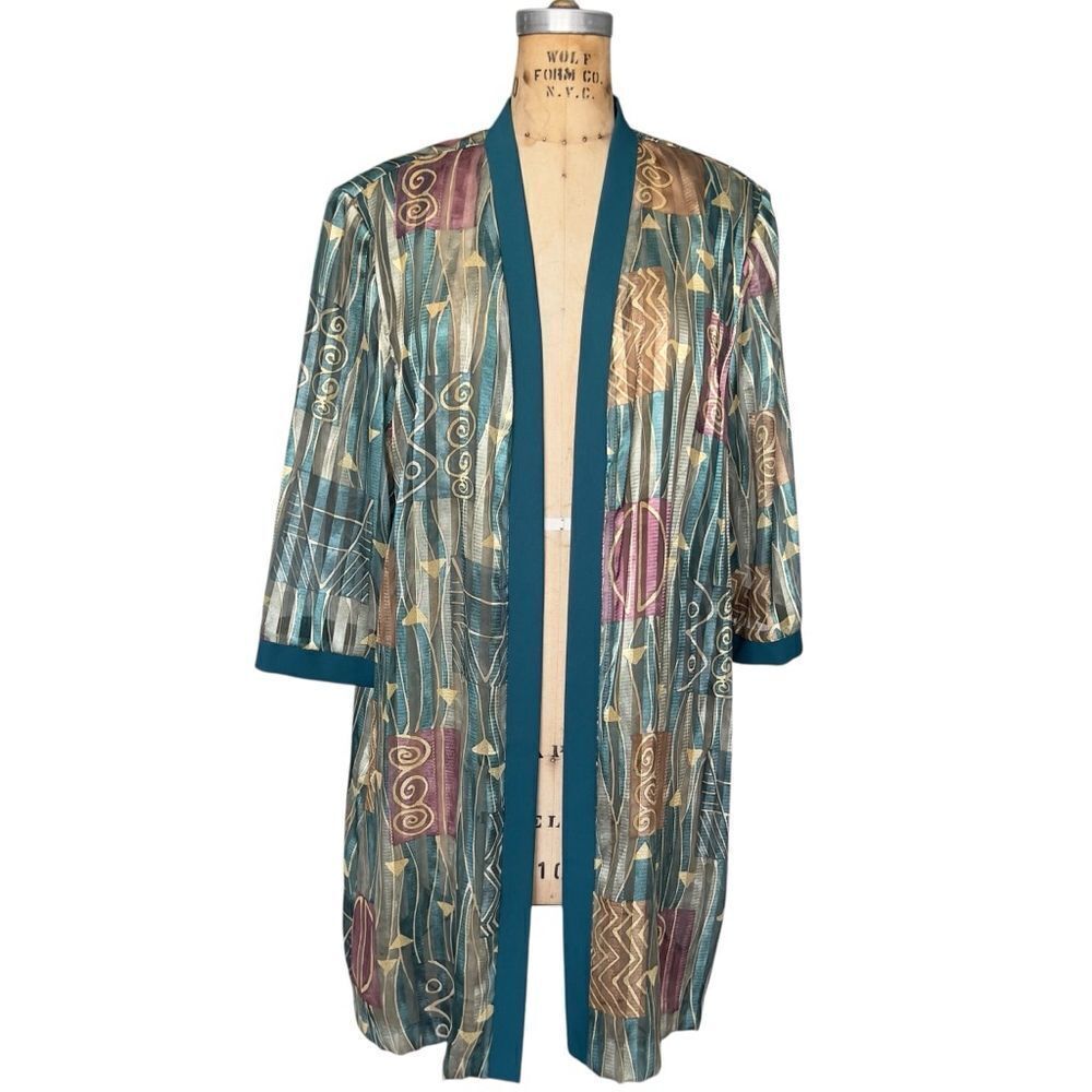 Women's R&M Richards Kimono Size 18 Teal Gold